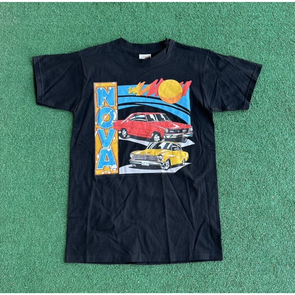 Vintage 90s Airwaves Chevy Nova Small Single Stitch Black Mens Small